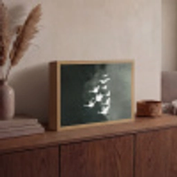 Vogel - Japandi - Groen Light Box met batterij (Wandlamp) middel -sfeer2