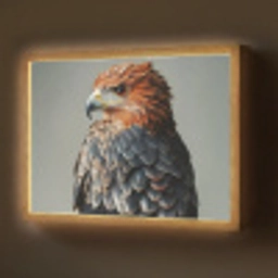 Vogel - Realistisch - Veren - Bruin Light Box met batterij (Wandlamp) middel -z3d_website