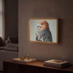 Vogel - Realistisch - Veren - Bruin Light Box met batterij (Wandlamp) middel -sfeer1