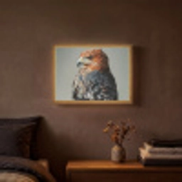 Vogel - Realistisch - Veren - Bruin Light Box met batterij (Wandlamp) middel -sfeer4