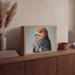 Vogel - Realistisch - Veren - Bruin Light Box met batterij (Wandlamp) middel -sfeer2