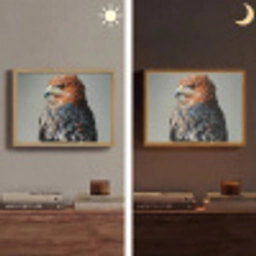 Vogel - Realistisch - Veren - Bruin Light Box met batterij (Wandlamp) middel -sfeer3