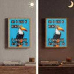 Vogel - Toekan - Blauw - Quotes Light Box met batterij (Wandlamp) middel -sfeer3