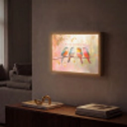 Vogels - Tak - Quote - Roze Light Box met batterij (Wandlamp) middel -sfeer1