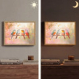 Vogels - Tak - Quote - Roze Light Box met batterij (Wandlamp) middel -sfeer3