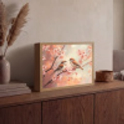 Vogels - Romantic - Bloesemtak Light Box met batterij (Wandlamp) middel -sfeer2