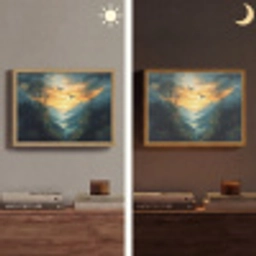 Vogels - Zon - Bomen - Groen Light Box met batterij (Wandlamp) middel -sfeer3