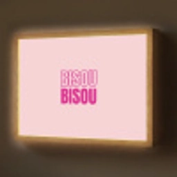 Bisou - Roze - Minimalistisch Light Box met batterij (Wandlamp) middel -z3d_website