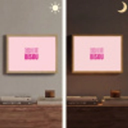 Bisou - Roze - Minimalistisch Light Box met batterij (Wandlamp) middel -sfeer3