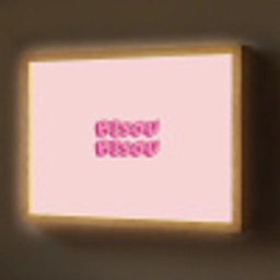 Bisou - Roze - Schaduw Light Box met batterij (Wandlamp) middel -z3d_website