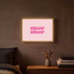 Bisou - Roze - Dikke letters Light Box met batterij (Wandlamp) middel -sfeer4