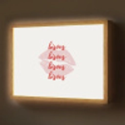 Bisous - Lip - Wit - Rood Light Box met batterij (Wandlamp) middel -z3d_website