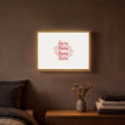 Bisous - Lip - Wit - Rood Light Box met batterij (Wandlamp) middel -sfeer4