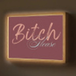 Bitch please - Rood - Blauw Light Box met batterij (Wandlamp) middel -z3d_website