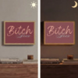 Bitch please - Rood - Blauw Light Box met batterij (Wandlamp) middel -sfeer3