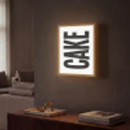 Zwart - Cake - Eten - Decoratie Light Box met batterij (Wandlamp) middel -sfeer1