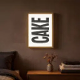 Zwart - Cake - Eten - Decoratie Light Box met batterij (Wandlamp) middel -sfeer4