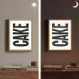 Zwart - Cake - Eten - Decoratie Light Box met batterij (Wandlamp) middel -sfeer3