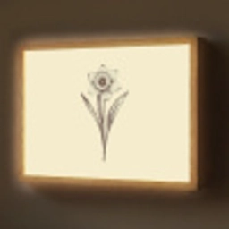 Zwart - Narcis - Illustratie Light Box met batterij (Wandlamp) middel -z3d_website