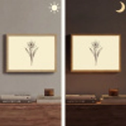 Zwart - Narcis - Illustratie Light Box met batterij (Wandlamp) middel -sfeer3