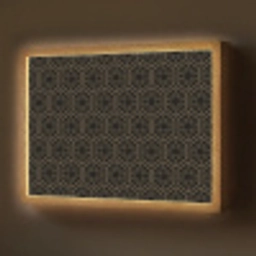 Zwart - Goud - Bloemenkern Light Box met batterij (Wandlamp) middel 907 -z3d_website