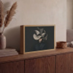 Zwarte - Hoed - Vrouw Light Box met batterij (Wandlamp) middel -sfeer2