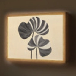 Zwart - Bladeren - Strepen - Minimalistisch Light Box met batterij (Wandlamp) middel -z3d_website