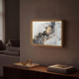 Zwart - Marmer - Luxe - Goud Light Box met batterij (Wandlamp) middel -sfeer1
