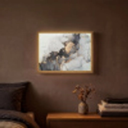 Zwart - Marmer - Luxe - Goud Light Box met batterij (Wandlamp) middel -sfeer4