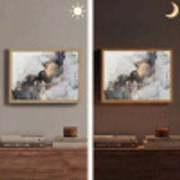 Zwart - Marmer - Luxe - Goud Light Box met batterij (Wandlamp) middel -sfeer3