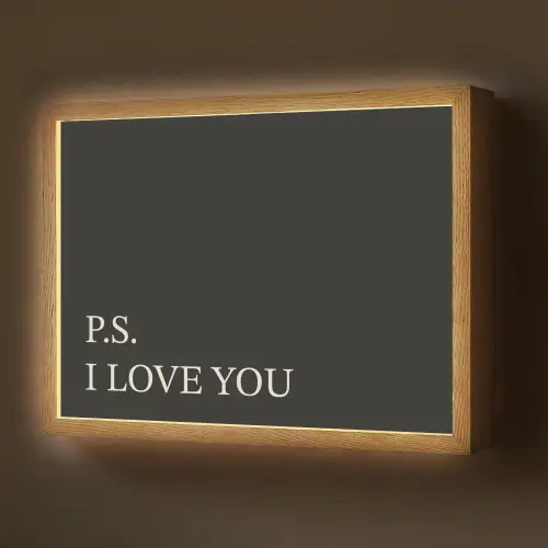 Zwart - Minimalistisch - Valentijn Light Box met batterij (Wandlamp) middel -z3d_website