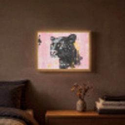 Zwart - Panter - Roze - Abstract Light Box met batterij (Wandlamp) middel -sfeer4