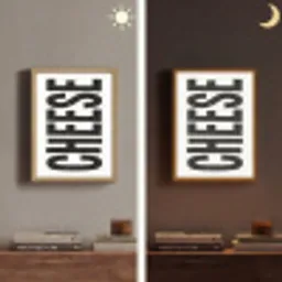 Zwart - Vintage - Cheese - Japandi Light Box met batterij (Wandlamp) middel -sfeer3