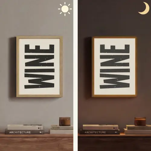 Zwart - Wijn - Decoratie - Vintage Light Box met batterij (Wandlamp) middel -sfeer3