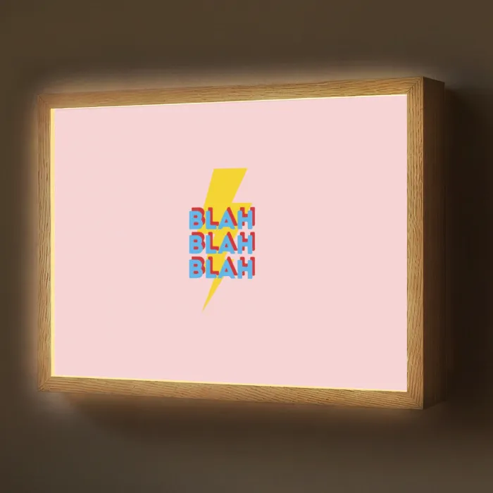 Blah - Bliksem - Roze Light Box met batterij (Wandlamp) middel -z3d_website