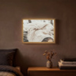 Deken - Wit - Boomstronk - Winter - Sneeuw Light Box met batterij (Wandlamp) middel -sfeer4
