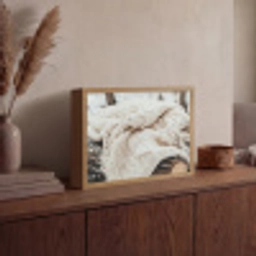 Deken - Wit - Boomstronk - Winter - Sneeuw Light Box met batterij (Wandlamp) middel -sfeer2