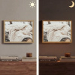 Deken - Wit - Boomstronk - Winter - Sneeuw Light Box met batterij (Wandlamp) middel -sfeer3