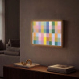 Blokken - Vierkant - Patroon - Gekleurd Light Box met batterij (Wandlamp) middel -sfeer1
