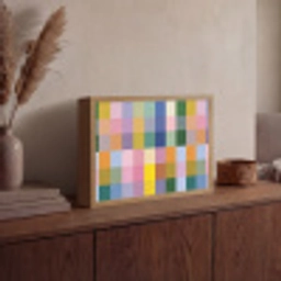 Blokken - Vierkant - Patroon - Gekleurd Light Box met batterij (Wandlamp) middel -sfeer2