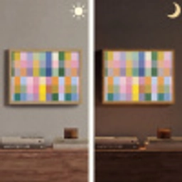 Blokken - Vierkant - Patroon - Gekleurd Light Box met batterij (Wandlamp) middel -sfeer3