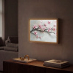 Bloesem - Kunstzinnig - Roze - Sakura Light Box met batterij (Wandlamp) middel -sfeer1