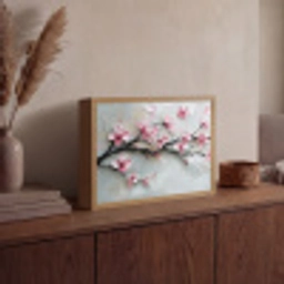Bloesem - Kunstzinnig - Roze - Sakura Light Box met batterij (Wandlamp) middel -sfeer2