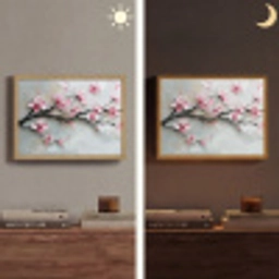 Bloesem - Kunstzinnig - Roze - Sakura Light Box met batterij (Wandlamp) middel -sfeer3