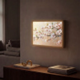Bloesemtakken - Schilderachtig - Roze Light Box met batterij (Wandlamp) middel -sfeer1
