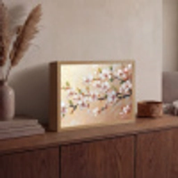 Bloesemtakken - Schilderachtig - Roze Light Box met batterij (Wandlamp) middel -sfeer2