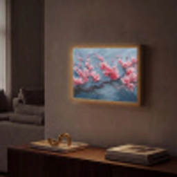 Bloesem - Bloem - Roze - Tak Light Box met batterij (Wandlamp) middel -sfeer1