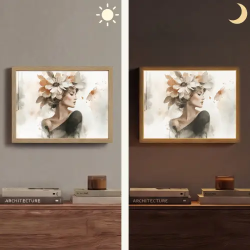 Bloesem - Portret - Gezicht Light Box met batterij (Wandlamp) middel -sfeer3