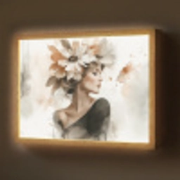 Bloesem - Portret - Gezicht Light Box met batterij (Wandlamp) middel -z3d_website