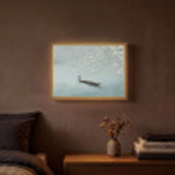 Bloesems - Minimalistisch - Wateroppervlak - Boot Light Box met batterij (Wandlamp) middel -sfeer4